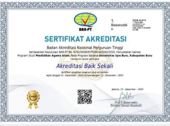 Fakultas Pendidikan Agama Islam Meraih Akreditasi “B” Sebagai Hadiah Akhir Tahun 2020