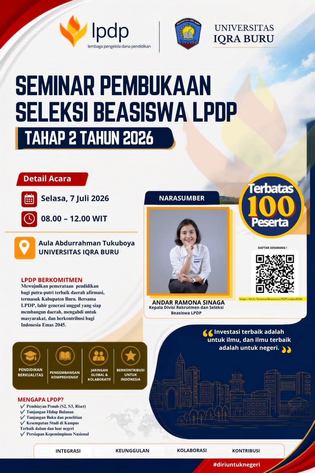 SEMINAR PEMBUKAAN SELEKSI BEASISWA LPDP TAHAP 2 TAHUN 2026